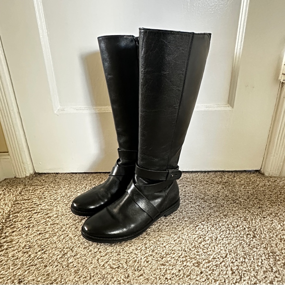 Black Leather Riding Boots